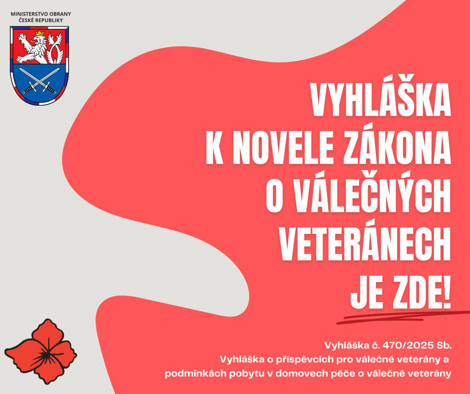 Vyhláška k novele zákona o válečných veteránech je zde