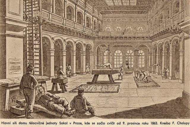 Tělocvična Sokola v roce 1863
