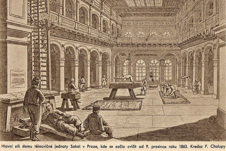 Tělocvična Sokola v roce 1863
