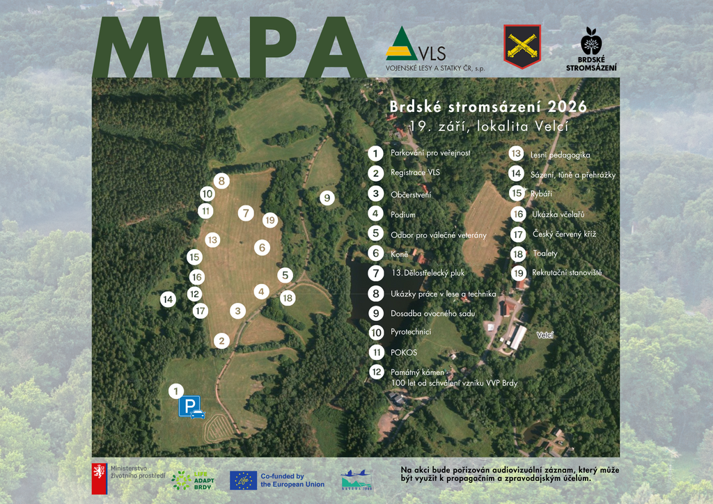 Brdské stromsázení - mapa