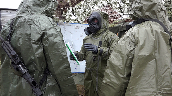 Výcvik příslušníků čety ochrany zbraní proti hromadnému ničení