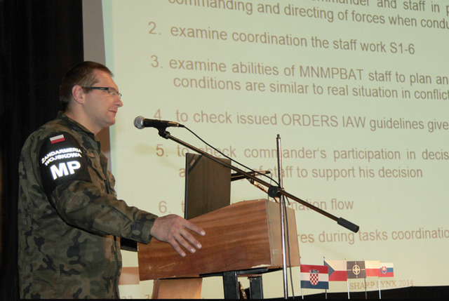  Zástupce ředitele cvičení pro hodnocení major Bartoloměj BERNAŠ