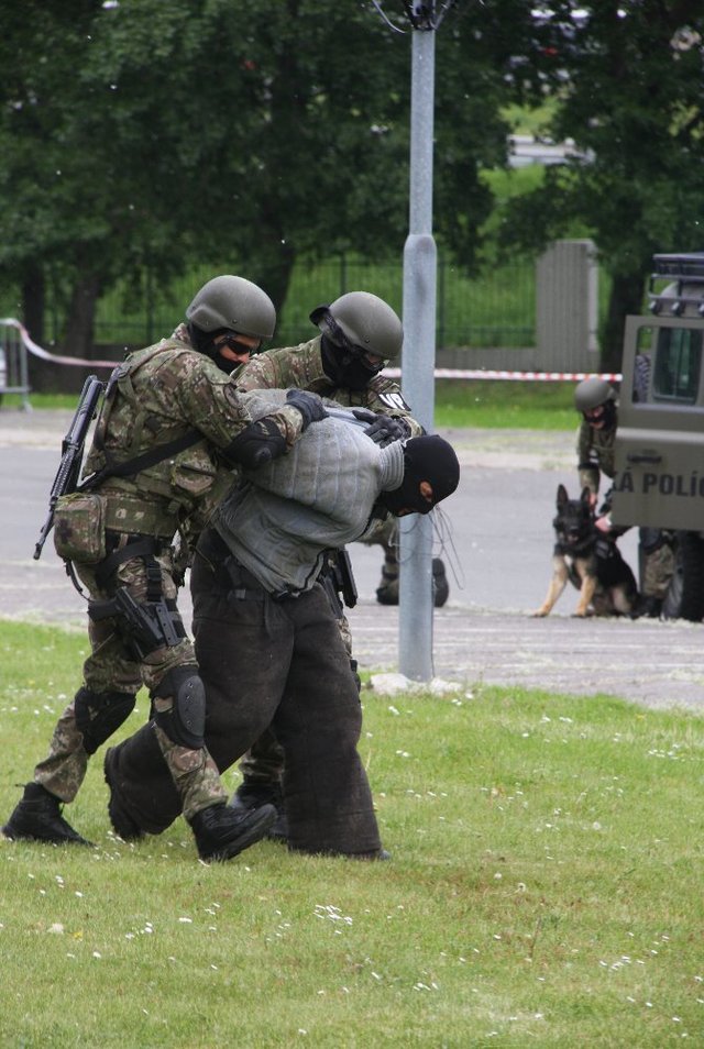  Dynamická ukázka zadržení pachatele s pomocí psa