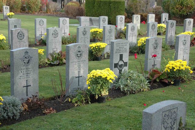 Pohřbeni jsou zde vojáci, kteří bojovali pod velením Velké Británie a padli ve 2. světové válce na území bývalého Československa