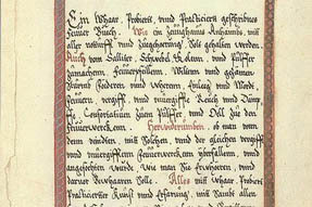 Titulní list knihy o výbušninách z roku 1601 