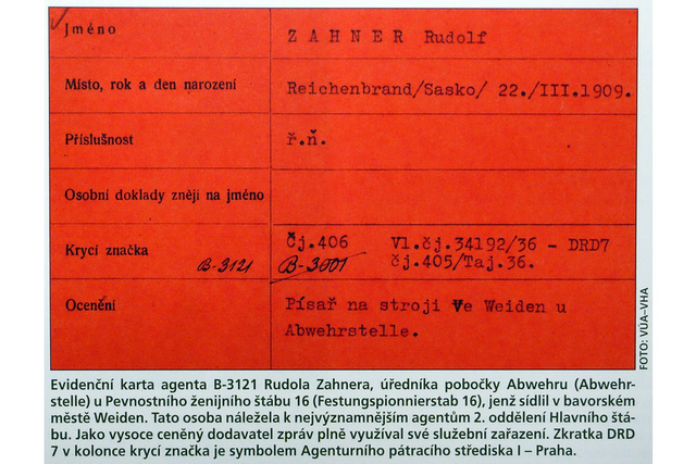 Karta agenta R. Zahnera