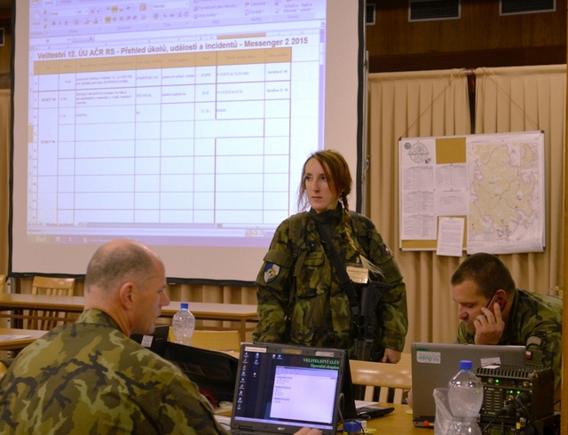 Z činnosti v prostorách velení 12.ÚU AČR RS