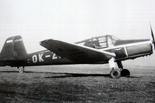 Letoun Zlín Z-181; na variantě Z-281 Bláha v roce 1948 uletěl na Západ