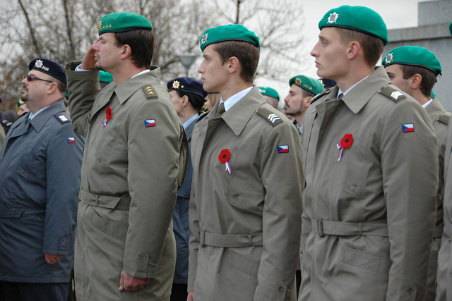 Symbol Dne válečných veteránů - vlčí mák - na klopách vojáků