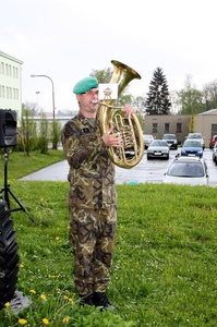 Major Břetislav Štěpánek při uctění minuty ticha