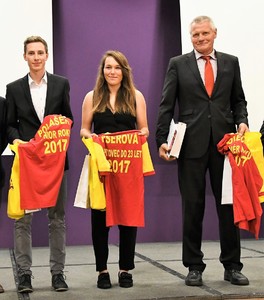 Nejlepší junior Viktor Polášek,sportovec do 23 let Tereza Fišerová a trenér Milan Doleček