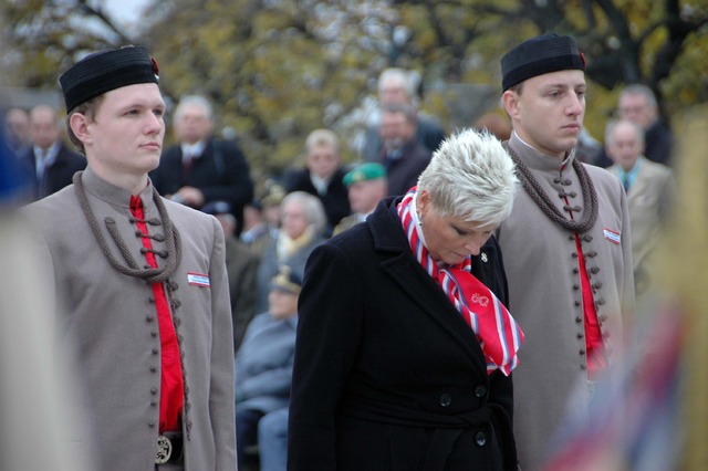 K památníku položili věnce rovněž zástupci veteránských organizací a Sokola