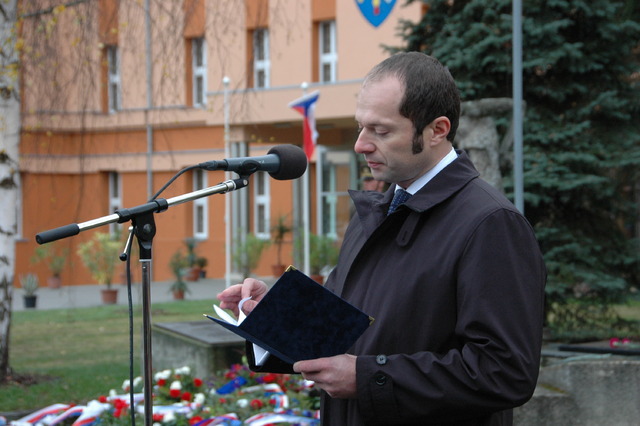 Náměstek P. Beran při projevu