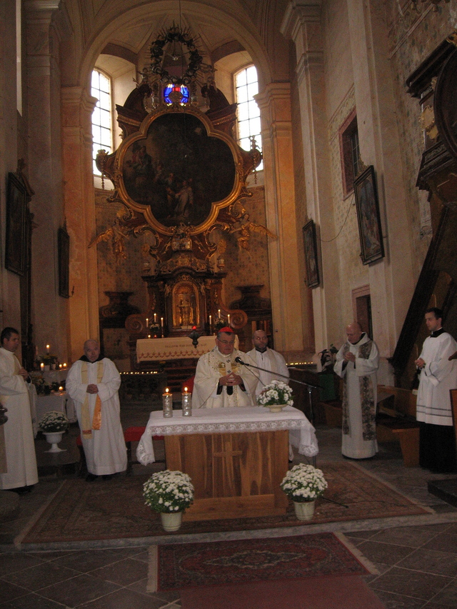 Součástí setkání byla rovněž mše svatá v kostele Panny Marie a sv. Benigny, kterou celebroval kardinál Dominik Duka