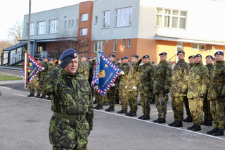 Strakoničtí vojáci při nástupu