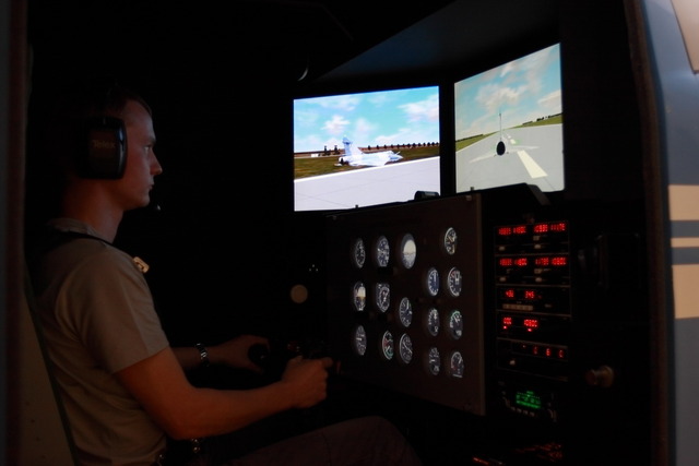 Pilot v takzvaném gyro kokpitu