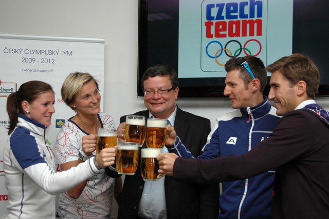 Přípitek se sportovci