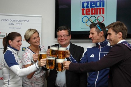 Přípitek se sportovci