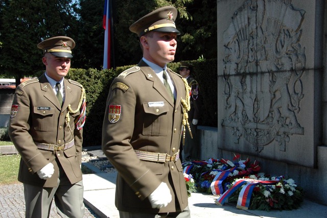 Čestná stráž provázela celou ceremonii