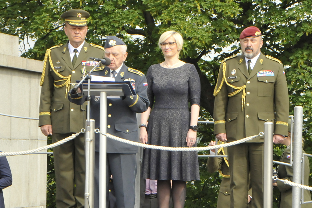 Válečný veterán generálmajor Emil Boček při proslovu