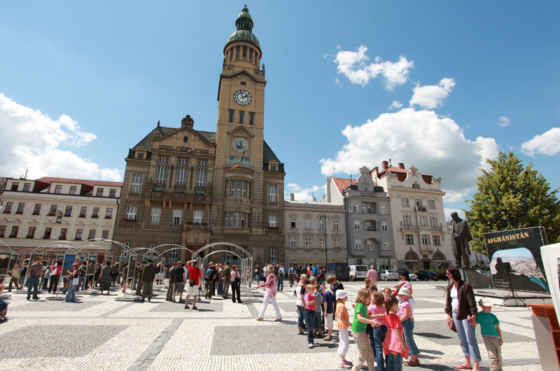 Umístění výstavy na náměstí T.G. Masaryka v Prostějově