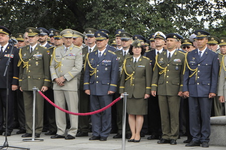 Hosté v Národním památníku na Vítkově a nedávno jmenovaná generálka Lenka Šmerdová
