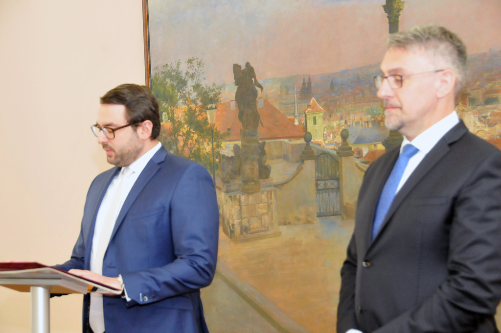 Filip Říha pověřený řízením Sekce vyzbrojování a akvizic MO při projevu