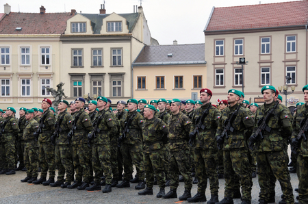 Ze slavnostní vojenské přísahy na Masarykově náměstí ve Vyškově