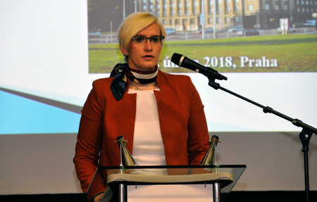 Ministryně obrany Karla Šlechtová při projevu k účastníkům Velitelského shromáždění