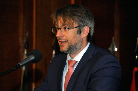Vystoupení hostů uzavřel projevem náměstek ministryně obrany Jakub Landovský