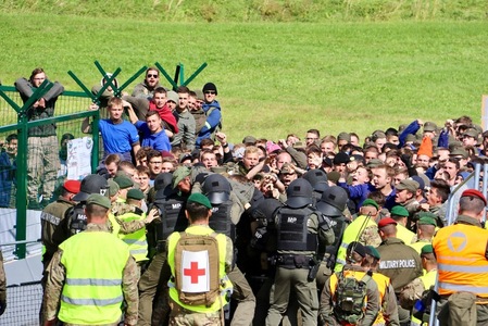 Improvizovaná hranice na cvičení 