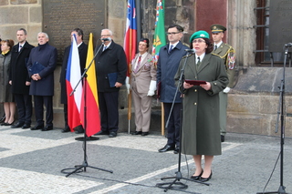 Brigádní generálka Lenka Šmerdová při projevu