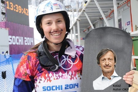 Ministr obrany potěšil namalovaným knírkem olympijskou vítězku