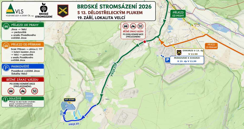 Brdské stromsázení - mapa