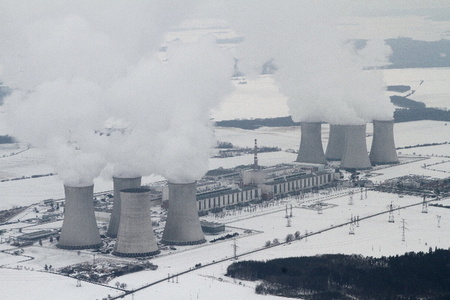 All eight cooling towers of the Dukovany nuclear power plant