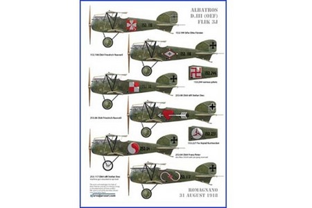 Barevné bokorysy rakousko-uherských letadel Albatros D.III