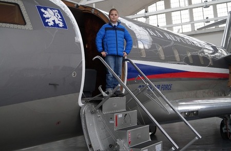 Erik měl možnost navštívit i základnu dopravního letectva v pražských Kbelích