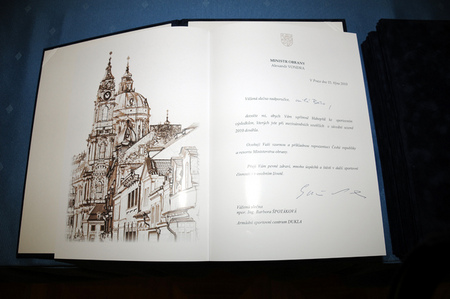 Poděkování ministra obrany