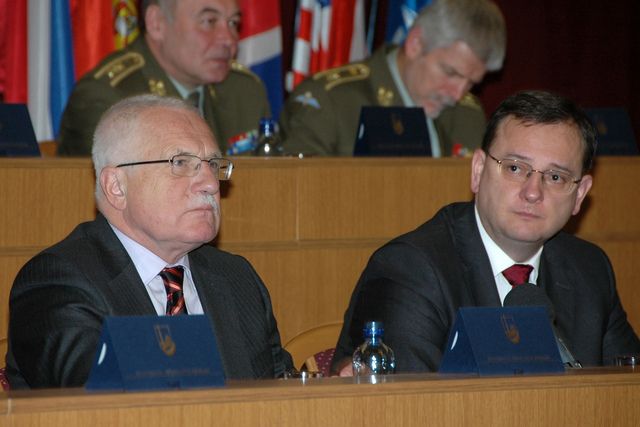 Václav Klaus a premiér Petr Nečas