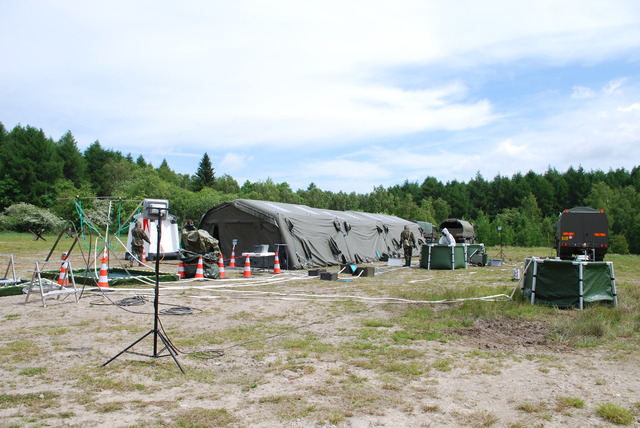 Pohled na vybudované místo dekontaminace osob
