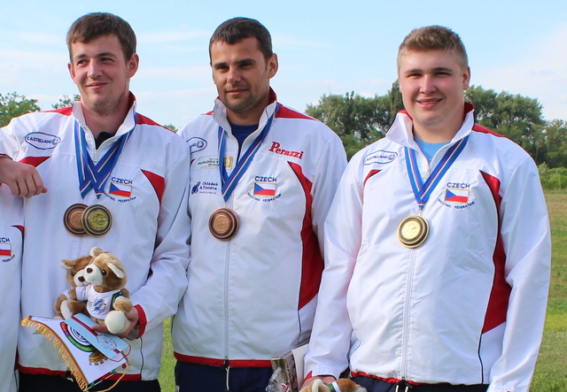 Duklácká reprezentace střelců trap - Vaněk, Kostelecký, Navrátil