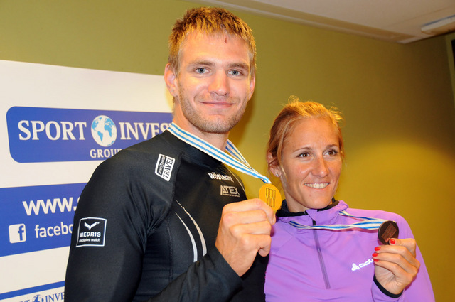 Dva nejlepší čeští skifaři Ondřej Synek a Mirka Knapková