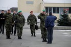 Generálporučík Jiří Baloun při přivítání ve Štěpánově