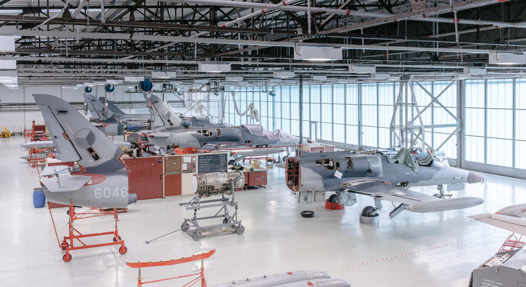 Hangár vystavený na letecké základně v Čáslavi