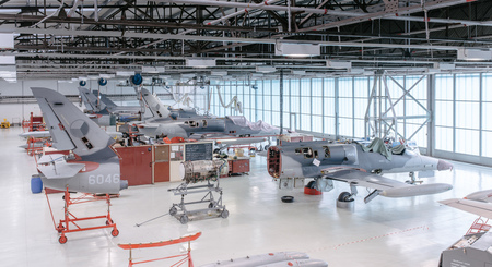 Hangár vystavený na letecké základně v Čáslavi