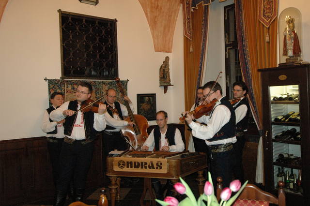 Hudebníci v jednom ze sálů