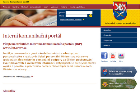 Sekce personální Ministerstva obrany zahájila provoz interního komunikačního portálu na internetu