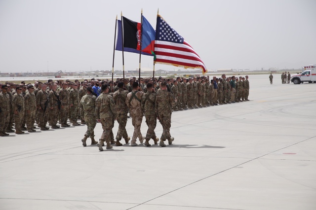 Mourning ceremony at Bagram Airfield, Parwan province, Afghanistan