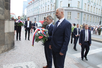 Předseda Senátu Miloš Vystrčil a senátor Václav Hampl