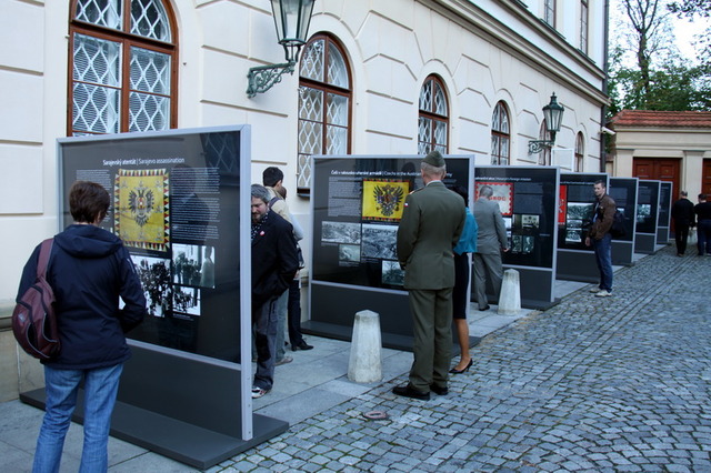 Ze zahájení výstavy Češi pod prapory 1. světové války